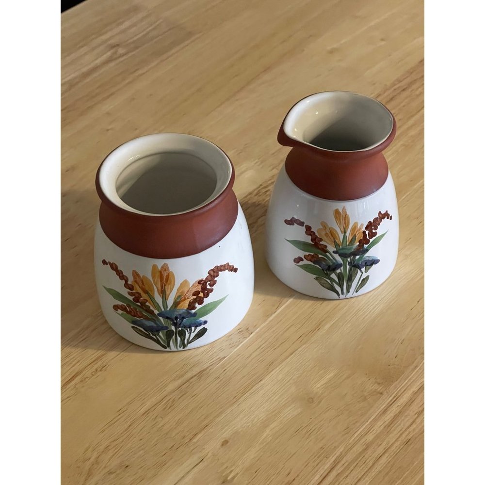 Emerson Creek Pottery Creamer And Sugar Red Clay